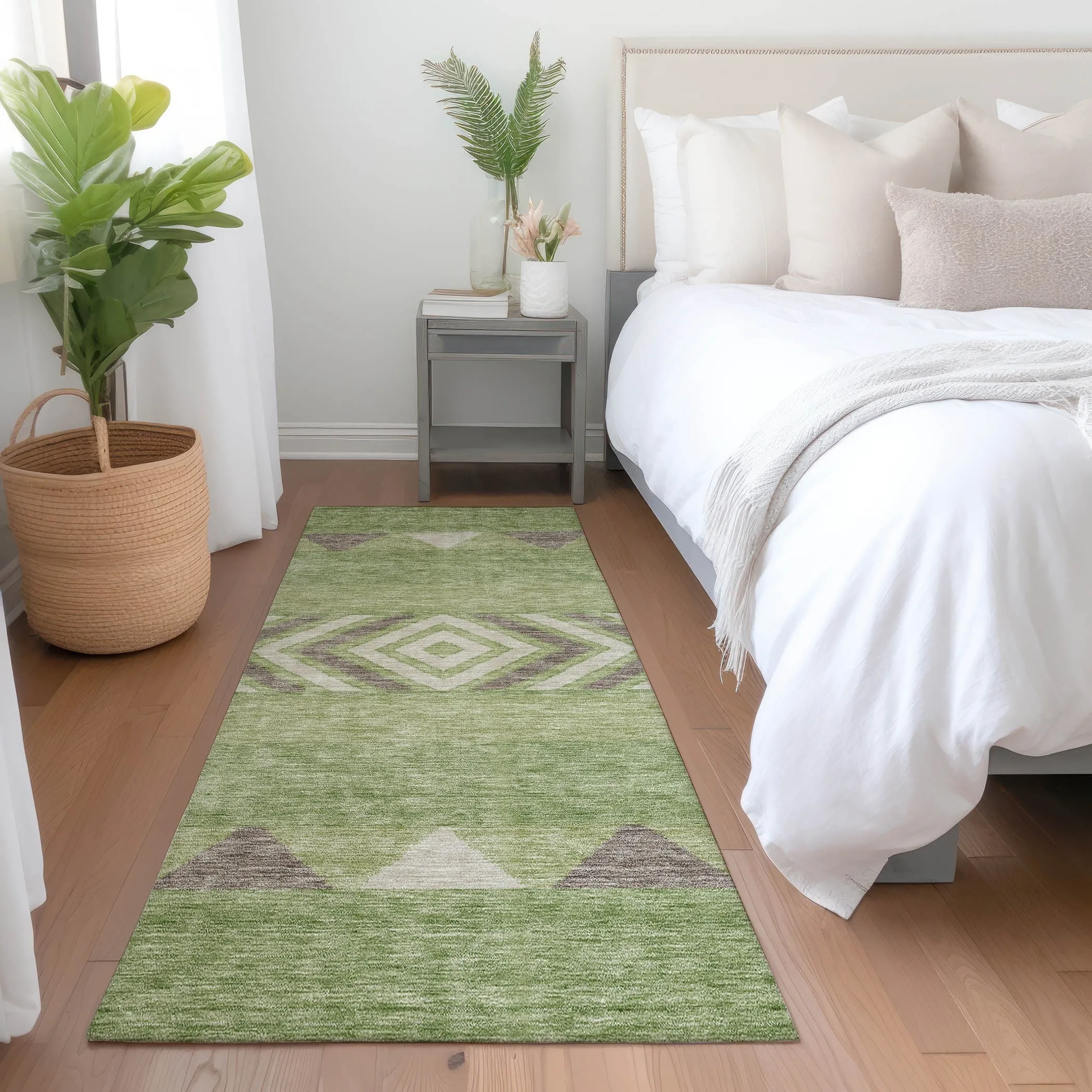 Machine Washable Indoor/ Outdoor Global Boho Chantille Rug