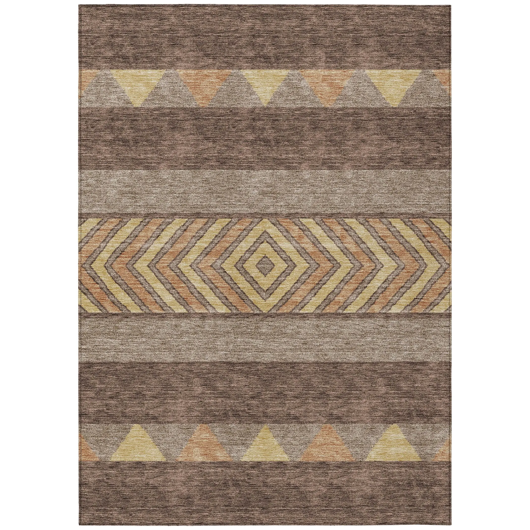 Machine Washable Indoor/ Outdoor Global Boho Chantille Rug
