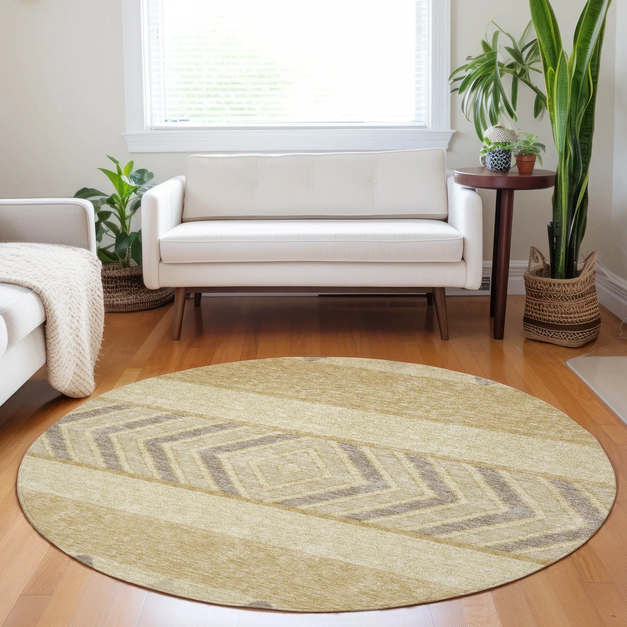 Machine Washable Indoor/ Outdoor Global Boho Chantille Rug