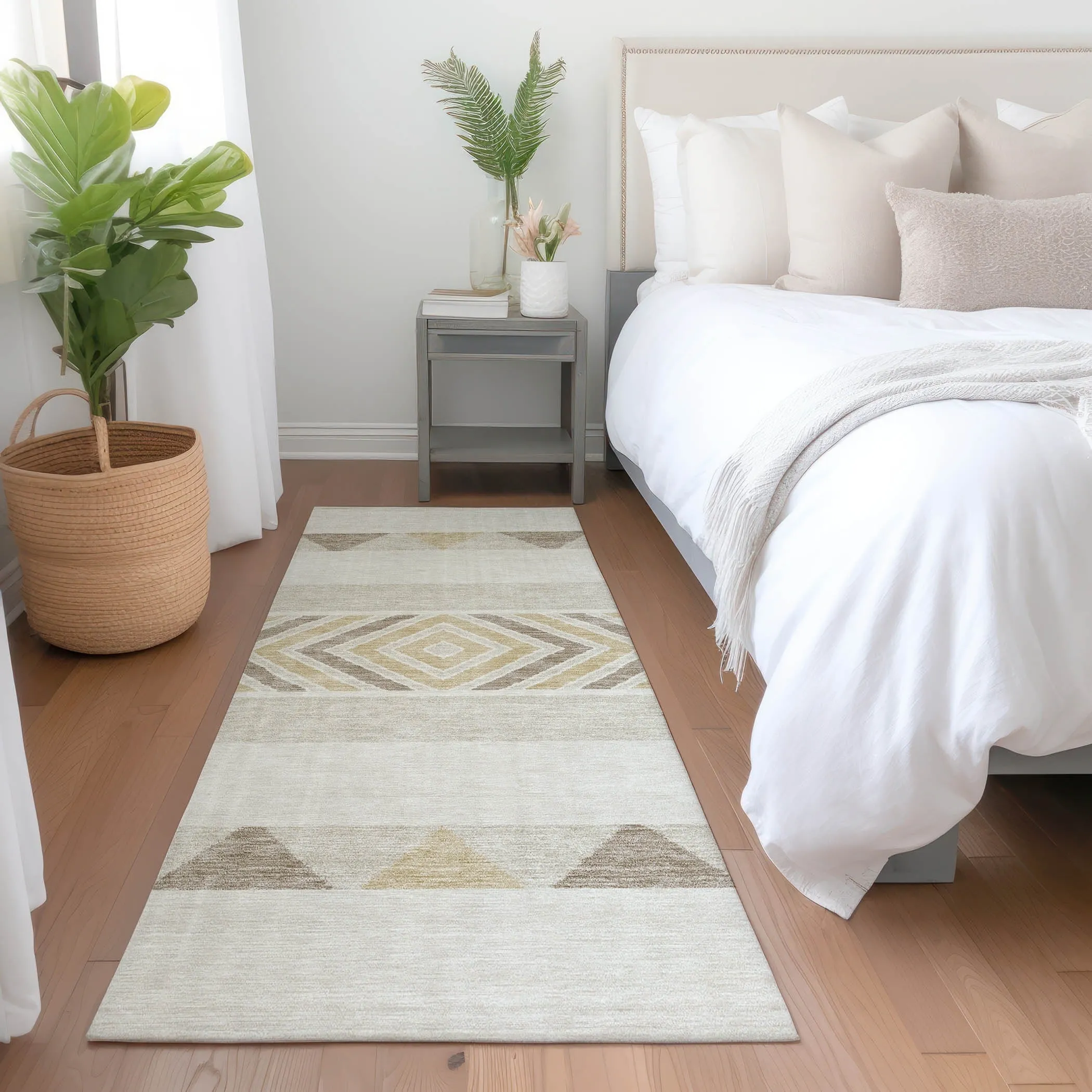 Machine Washable Indoor/ Outdoor Global Boho Chantille Rug