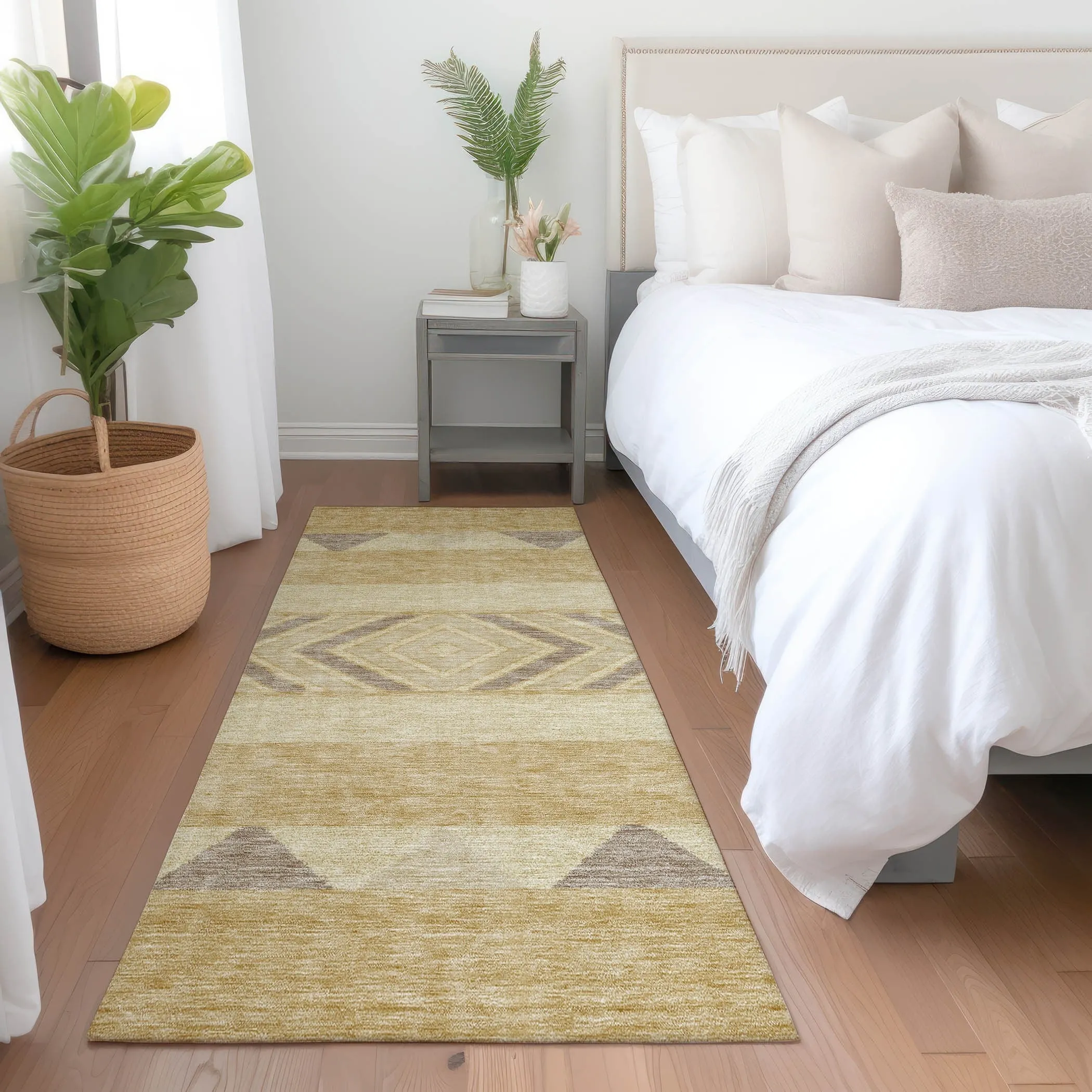 Machine Washable Indoor/ Outdoor Global Boho Chantille Rug