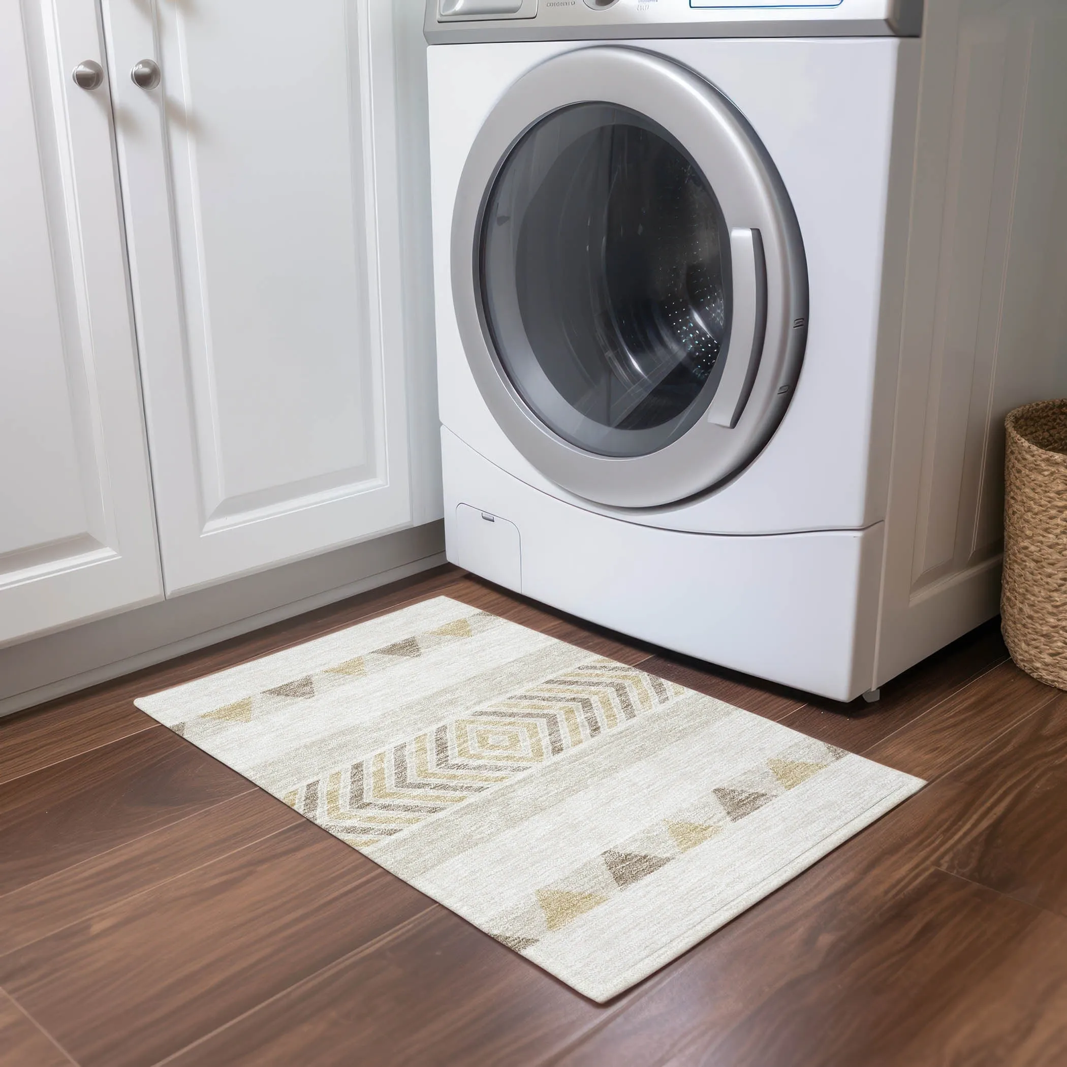 Machine Washable Indoor/ Outdoor Global Boho Chantille Rug