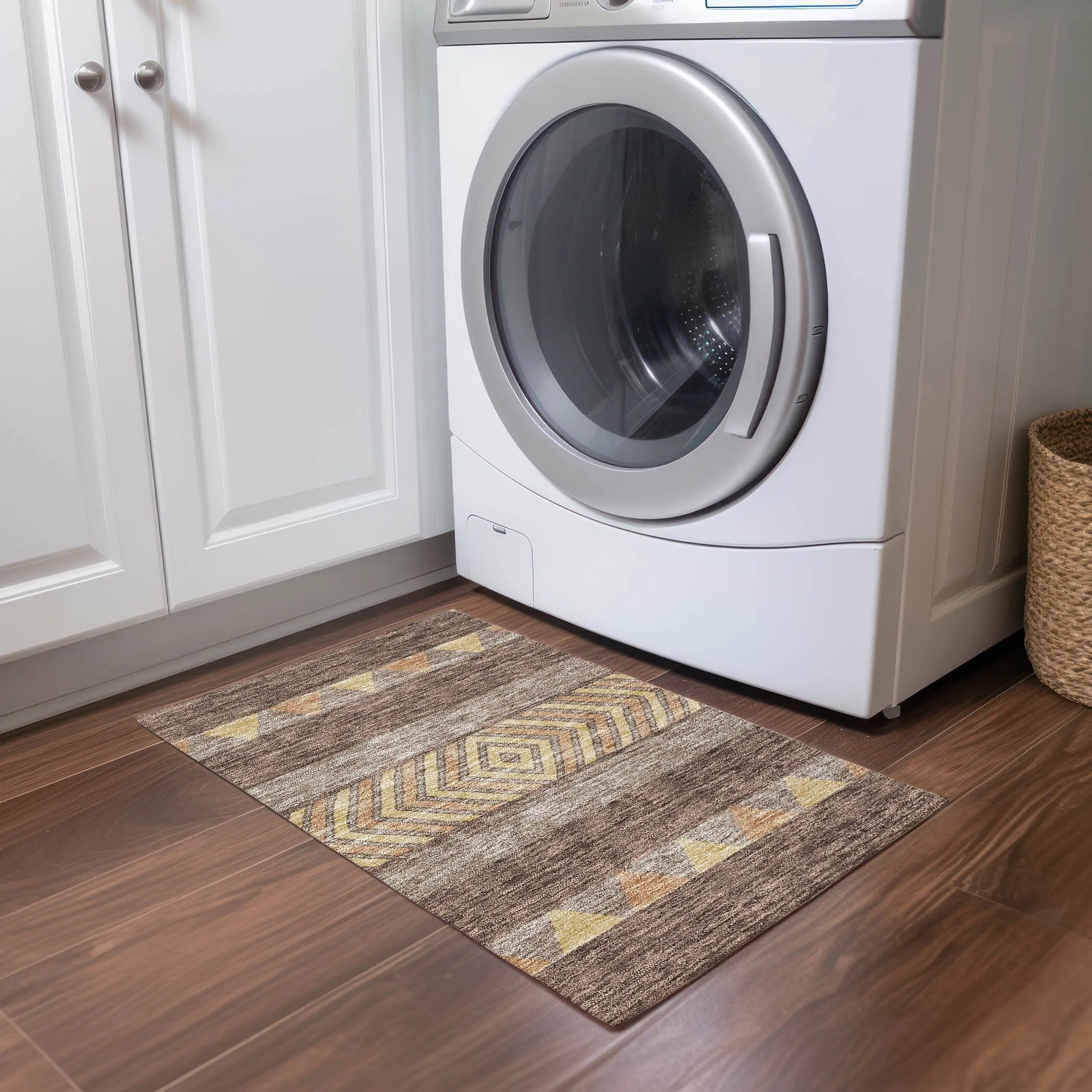 Machine Washable Indoor/ Outdoor Global Boho Chantille Rug