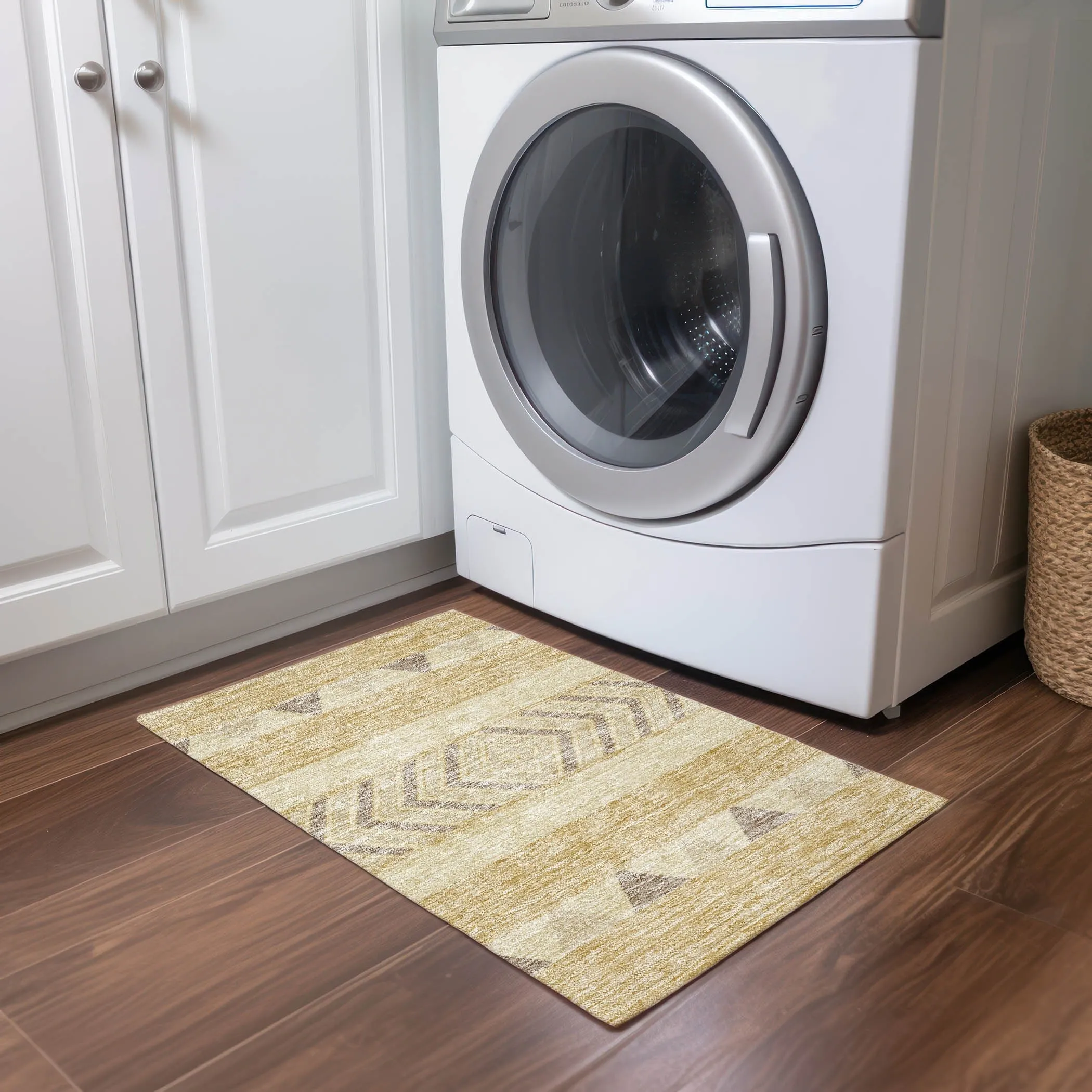 Machine Washable Indoor/ Outdoor Global Boho Chantille Rug