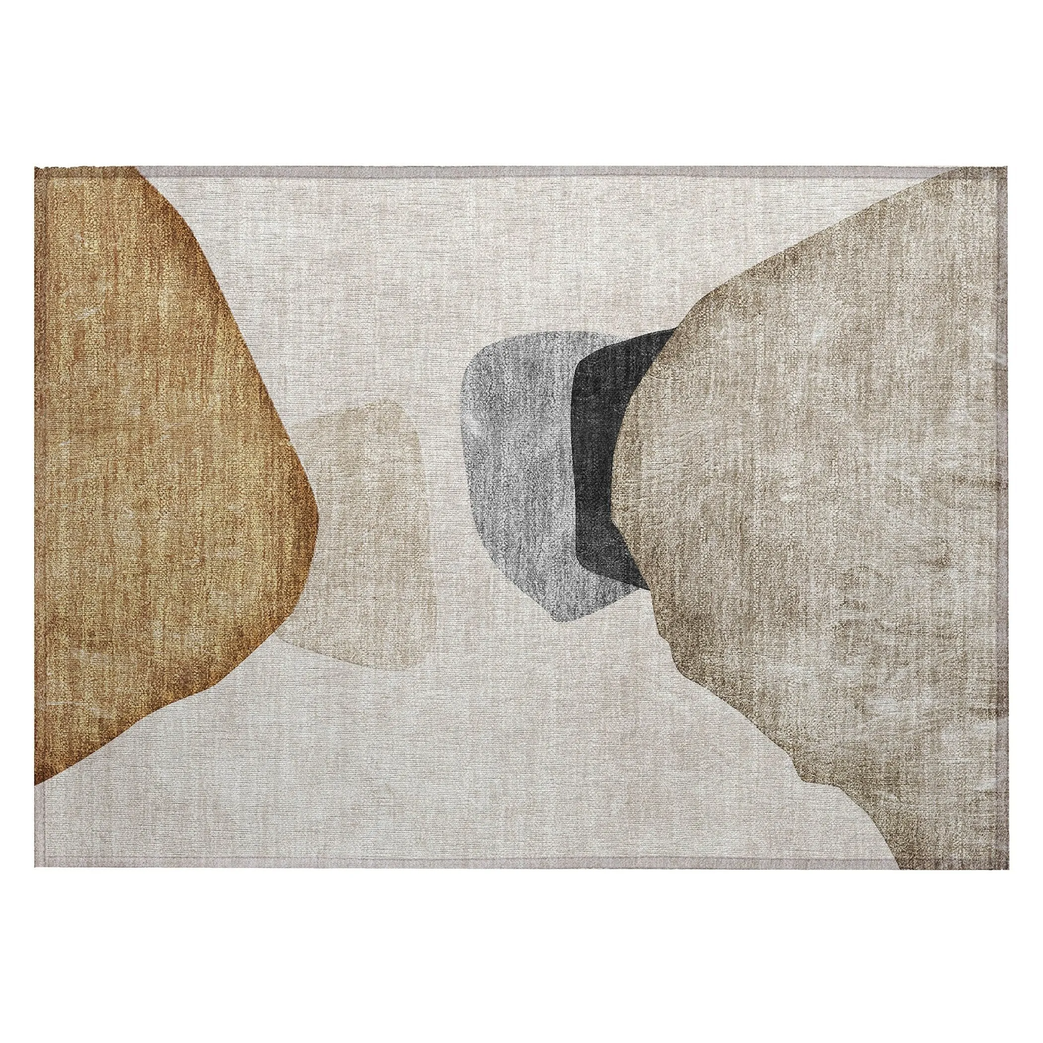 Machine Washable Indoor/ Outdoor Modern Abstract Chantille Rug