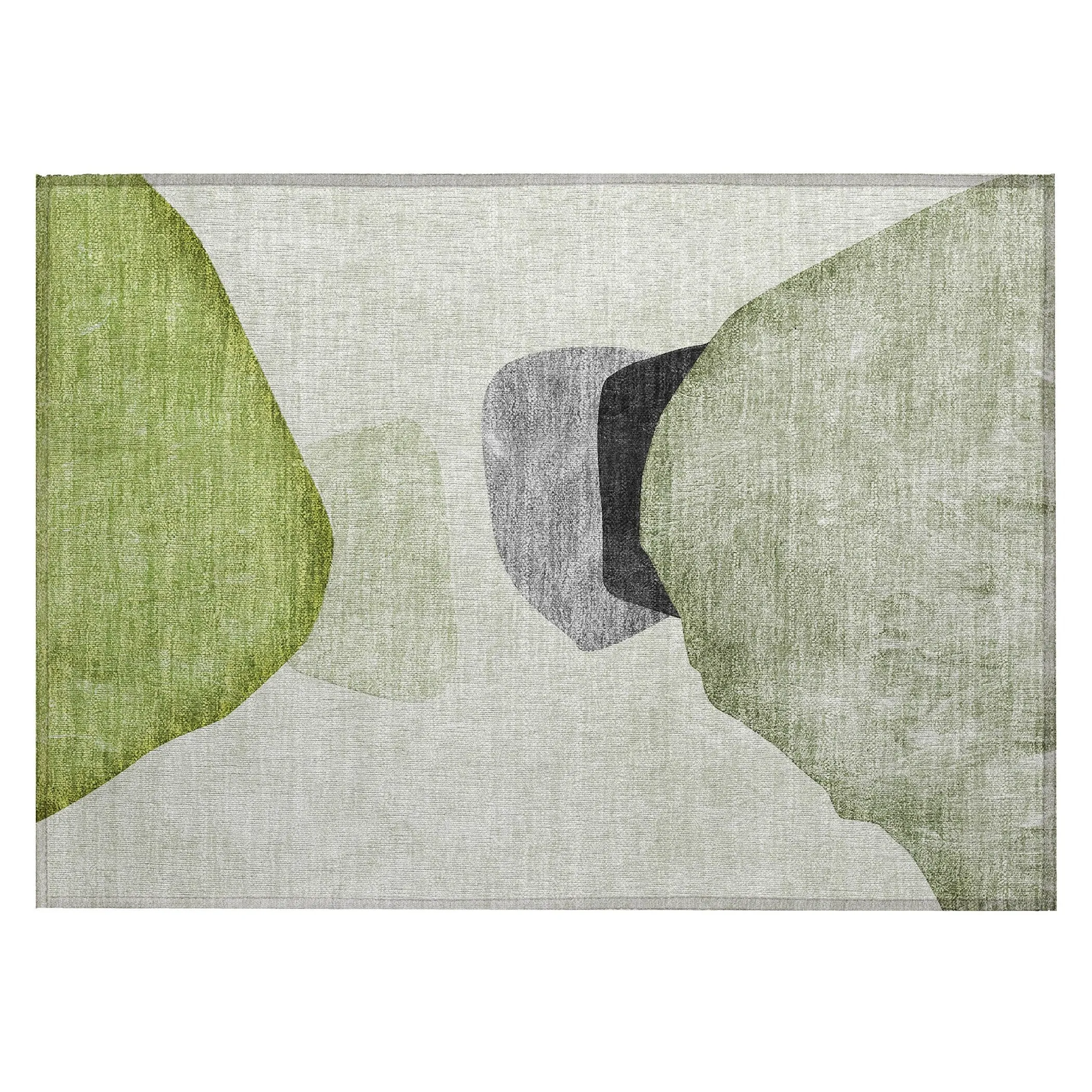 Machine Washable Indoor/ Outdoor Modern Abstract Chantille Rug