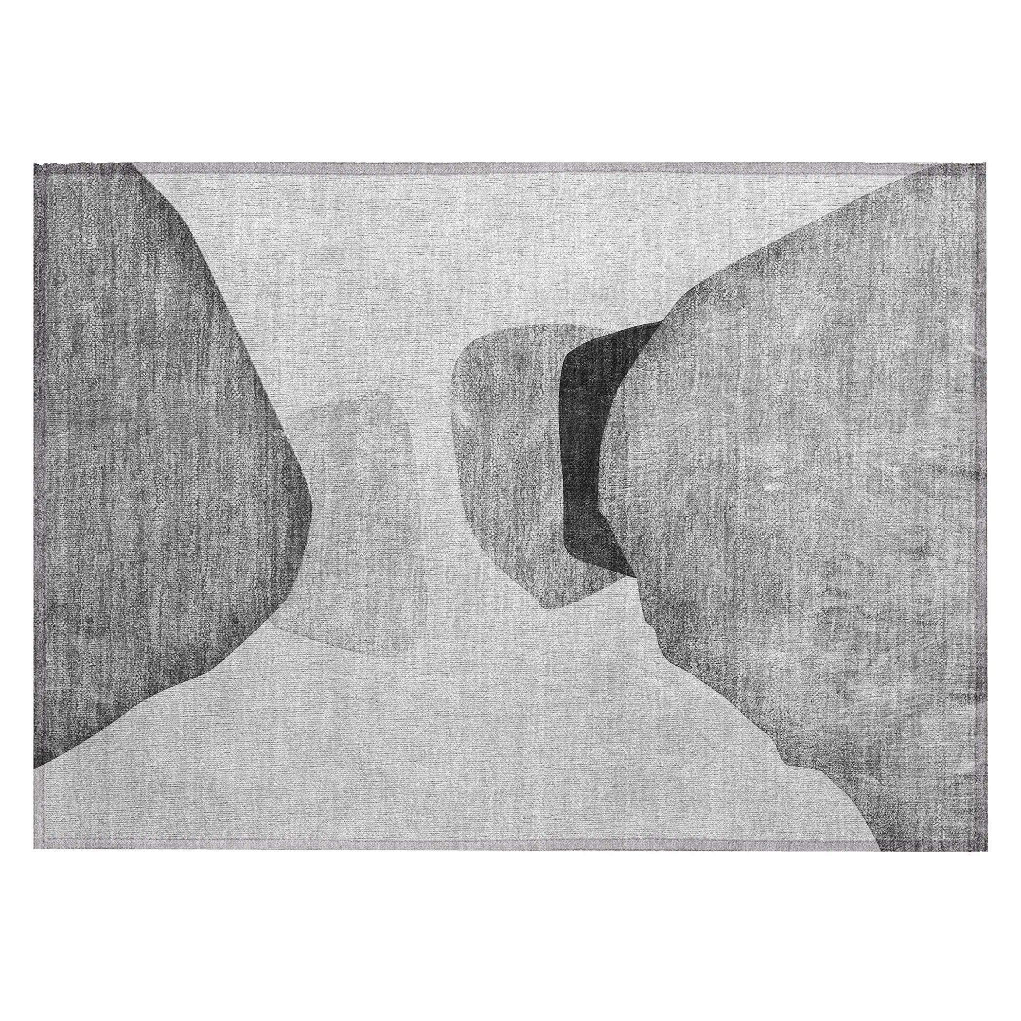 Machine Washable Indoor/ Outdoor Modern Abstract Chantille Rug