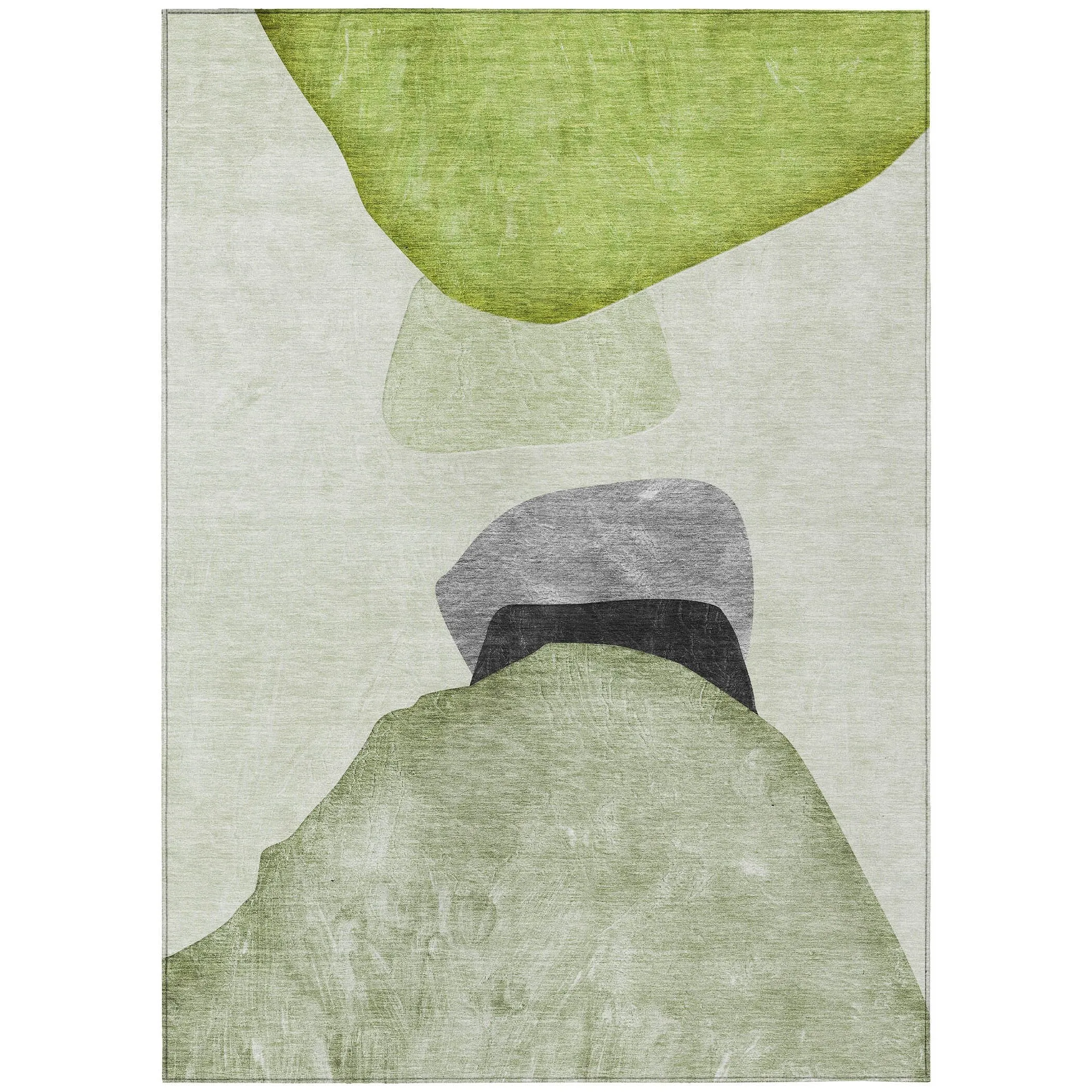 Machine Washable Indoor/ Outdoor Modern Abstract Chantille Rug