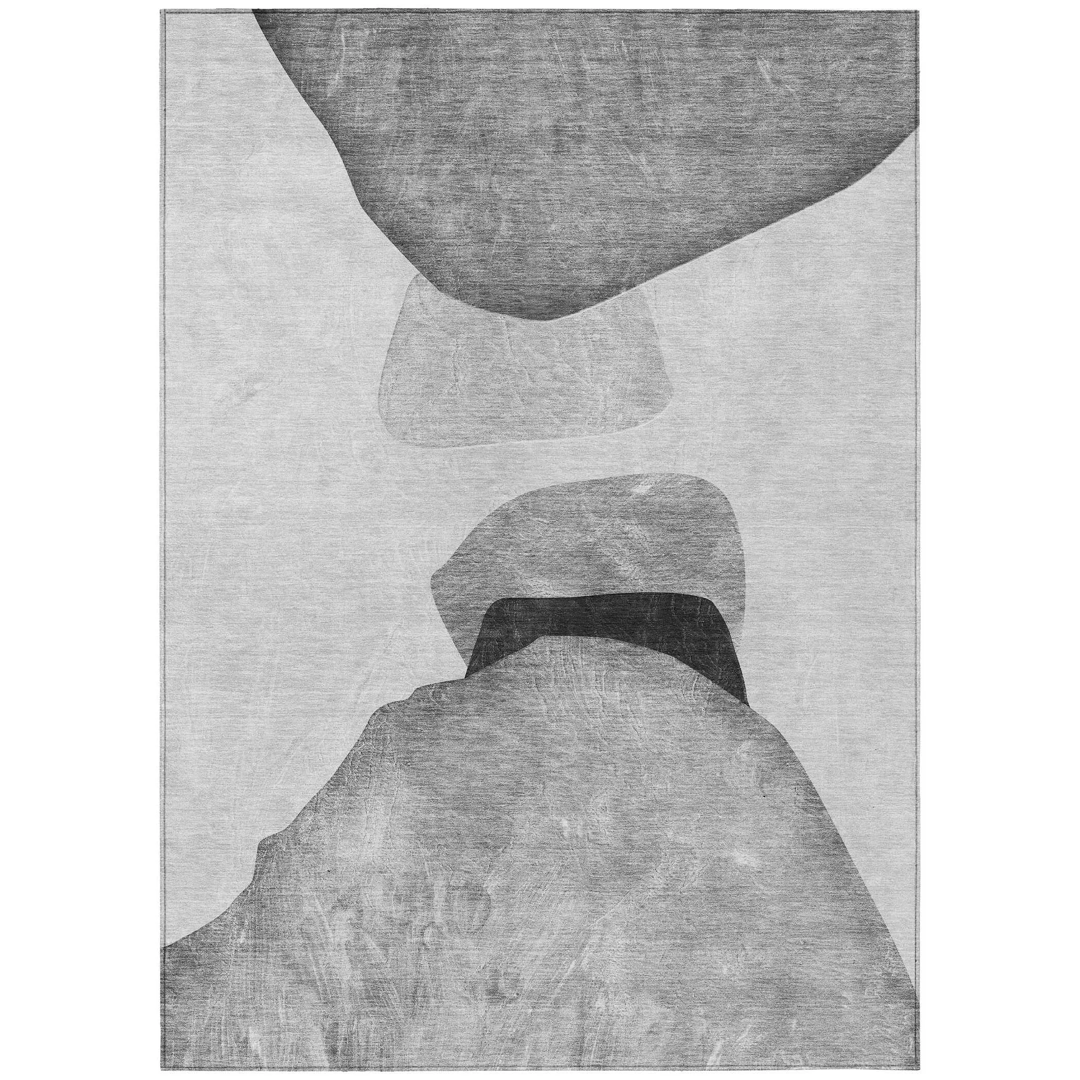 Machine Washable Indoor/ Outdoor Modern Abstract Chantille Rug