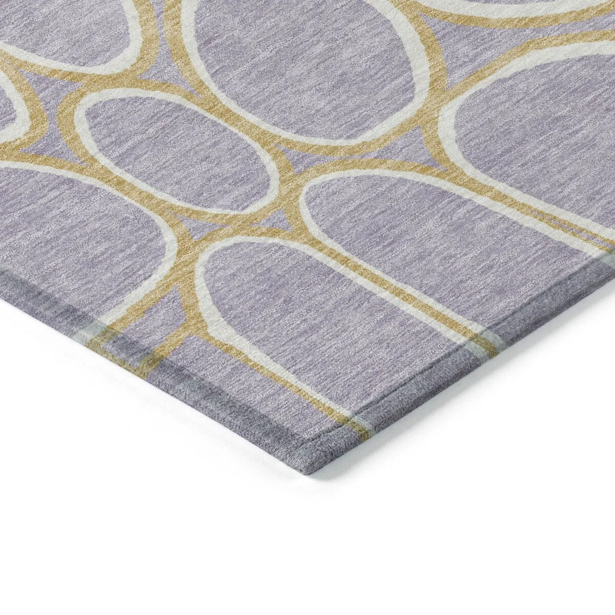 Machine Washable Indoor/ Outdoor Modern Bubbles Chantille Rug