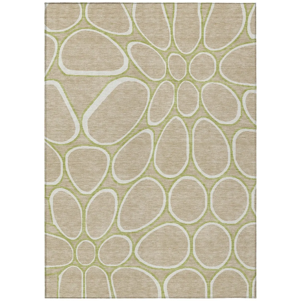 Machine Washable Indoor/ Outdoor Modern Bubbles Chantille Rug