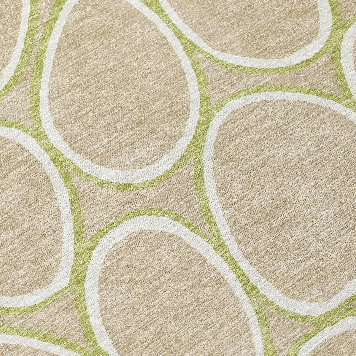 Machine Washable Indoor/ Outdoor Modern Bubbles Chantille Rug