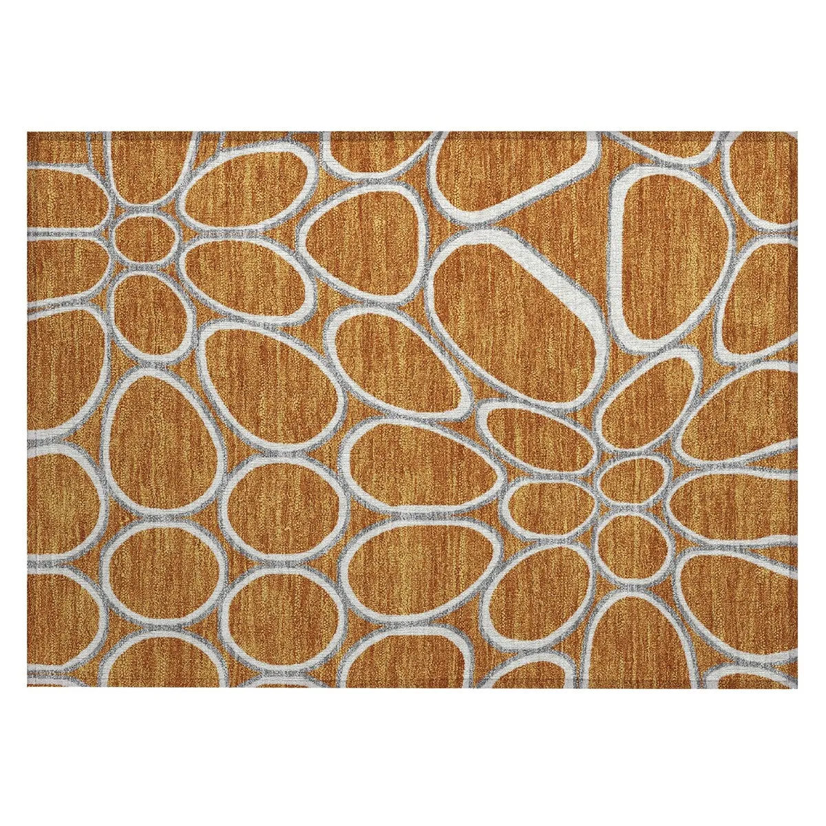 Machine Washable Indoor/ Outdoor Modern Bubbles Chantille Rug