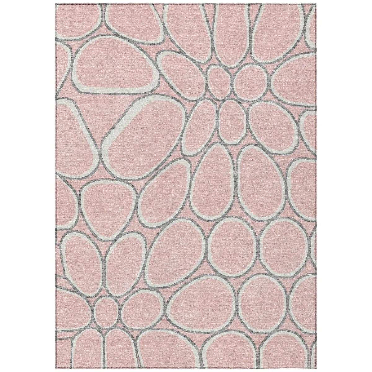 Machine Washable Indoor/ Outdoor Modern Bubbles Chantille Rug