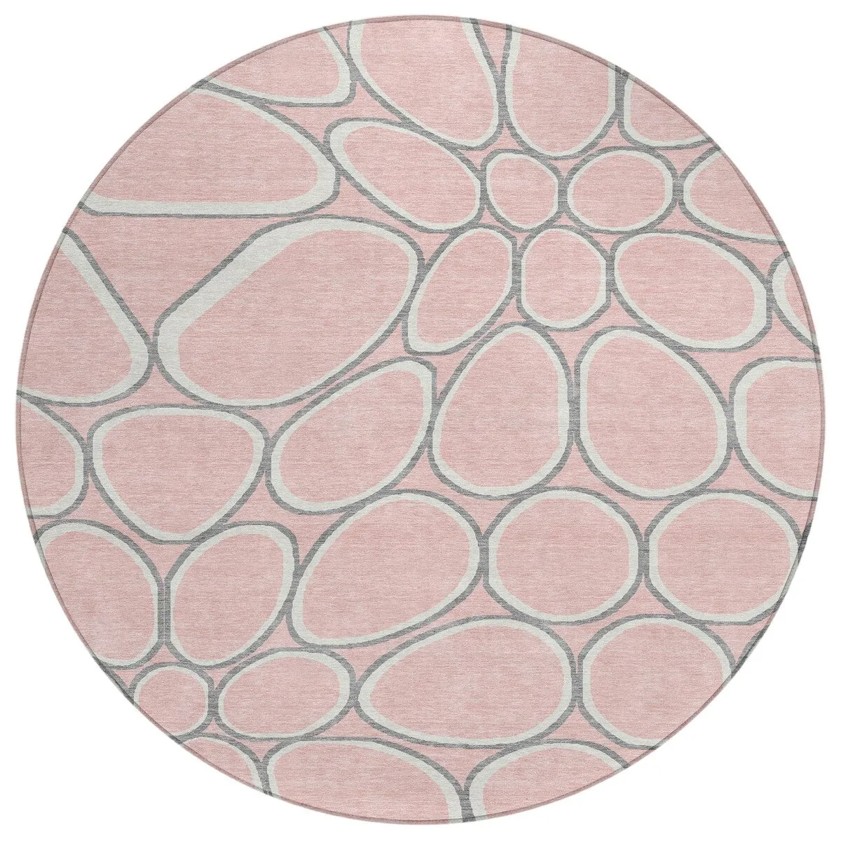 Machine Washable Indoor/ Outdoor Modern Bubbles Chantille Rug