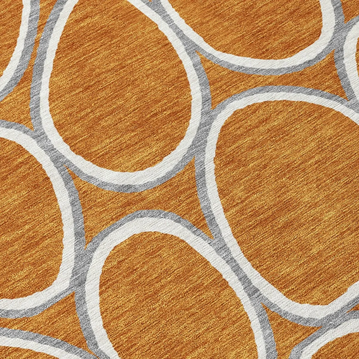 Machine Washable Indoor/ Outdoor Modern Bubbles Chantille Rug
