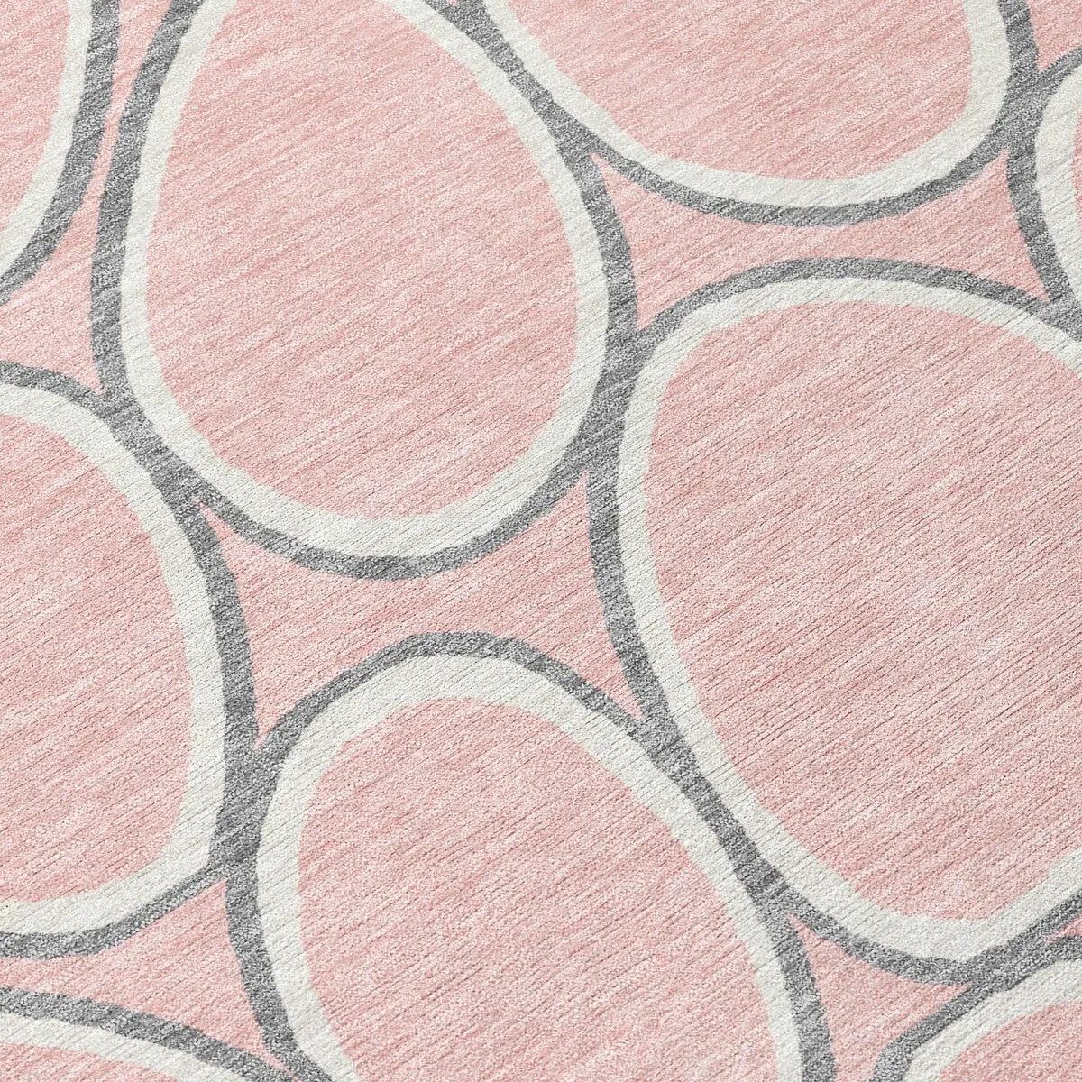 Machine Washable Indoor/ Outdoor Modern Bubbles Chantille Rug