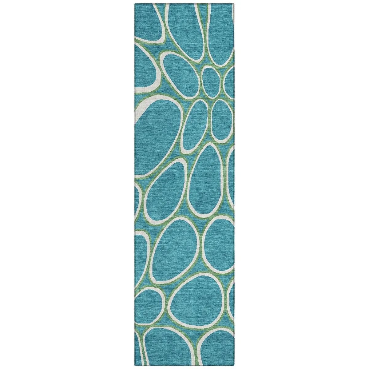 Machine Washable Indoor/ Outdoor Modern Bubbles Chantille Rug