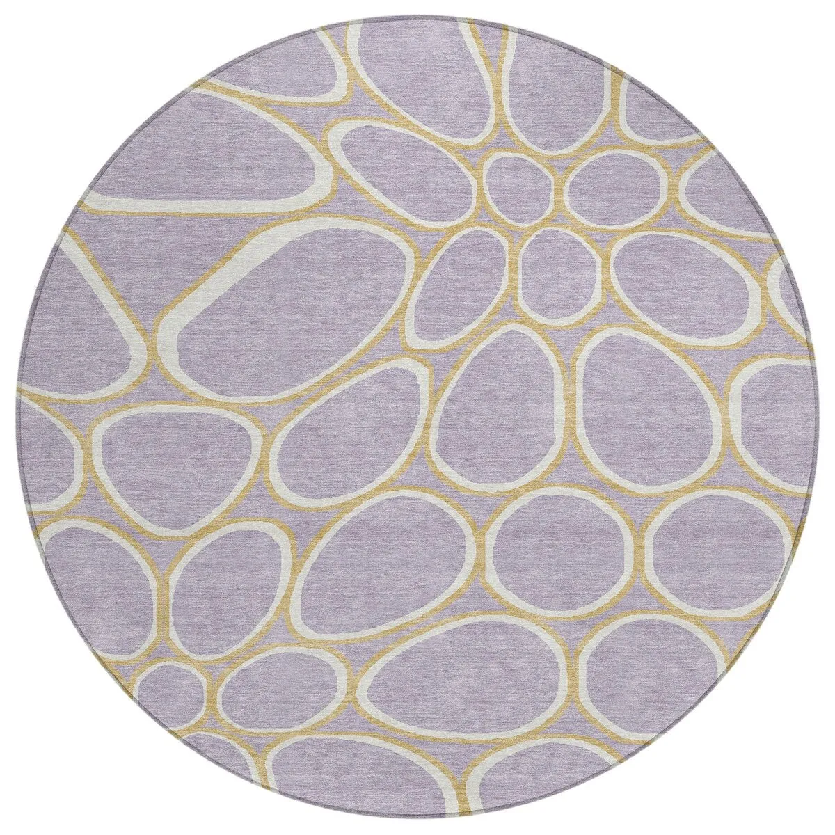 Machine Washable Indoor/ Outdoor Modern Bubbles Chantille Rug