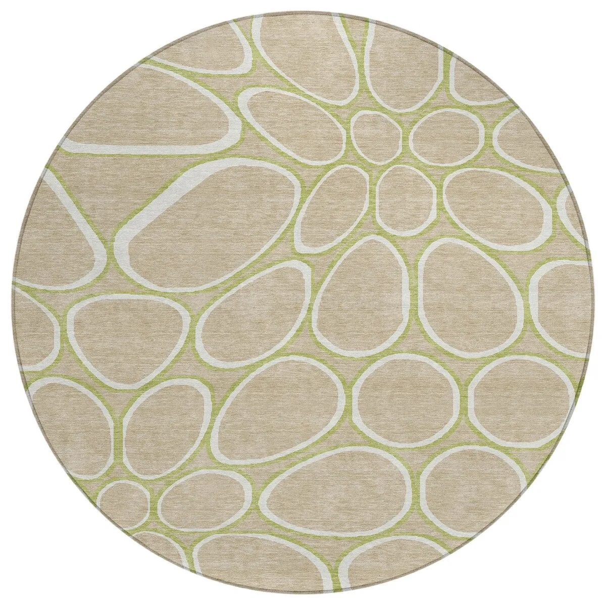 Machine Washable Indoor/ Outdoor Modern Bubbles Chantille Rug