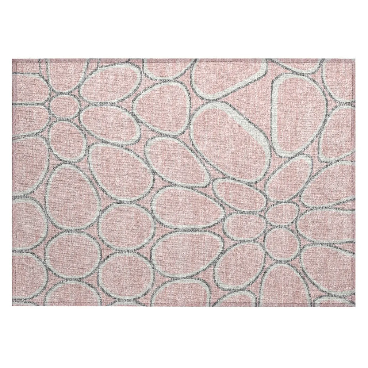 Machine Washable Indoor/ Outdoor Modern Bubbles Chantille Rug