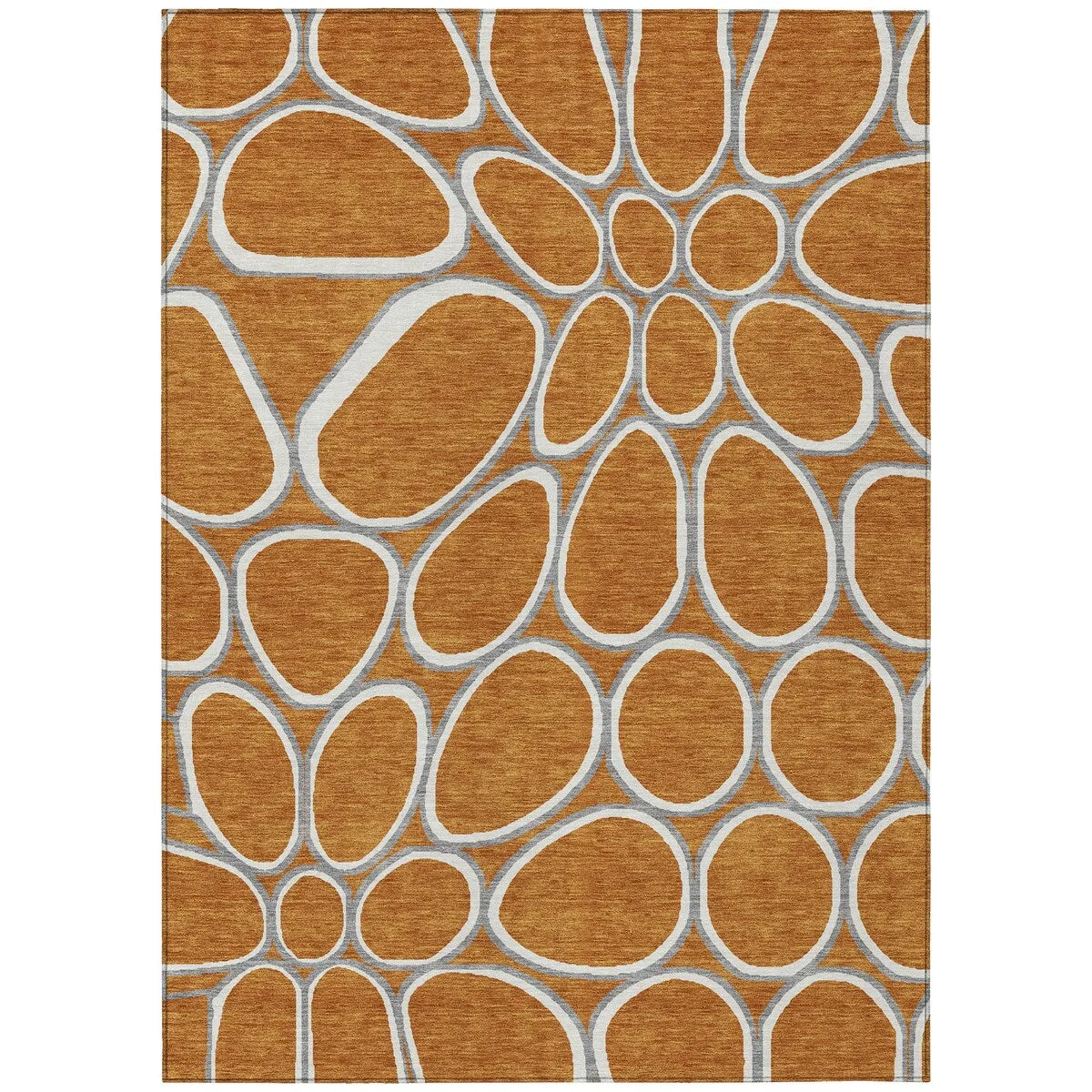 Machine Washable Indoor/ Outdoor Modern Bubbles Chantille Rug