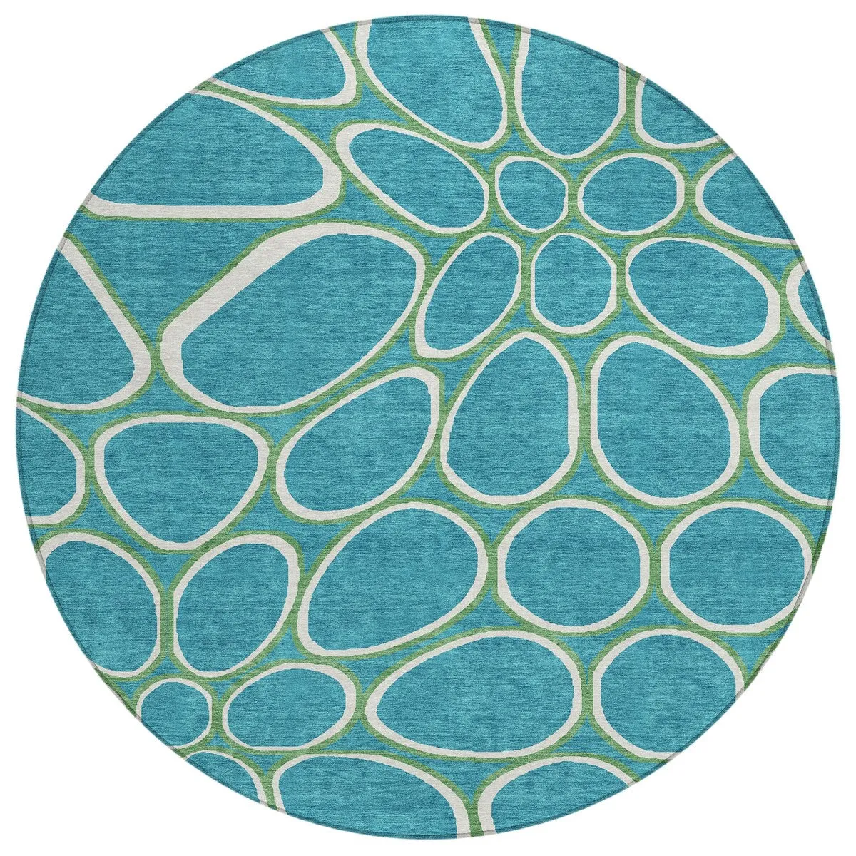 Machine Washable Indoor/ Outdoor Modern Bubbles Chantille Rug