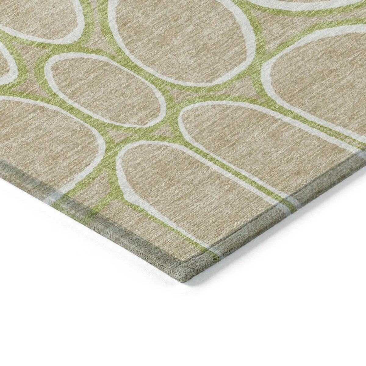 Machine Washable Indoor/ Outdoor Modern Bubbles Chantille Rug