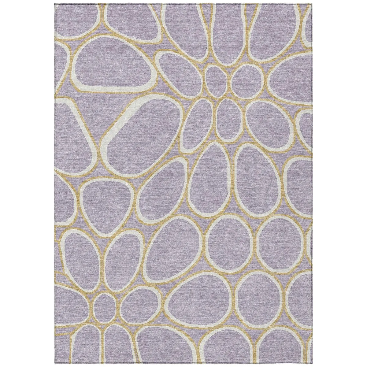 Machine Washable Indoor/ Outdoor Modern Bubbles Chantille Rug