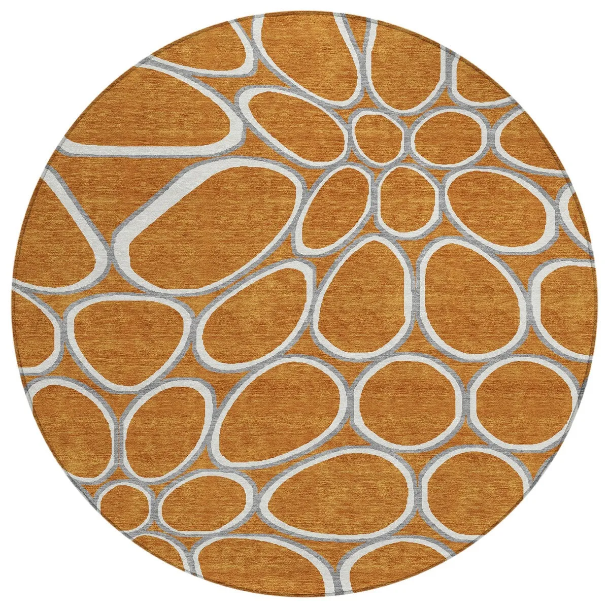 Machine Washable Indoor/ Outdoor Modern Bubbles Chantille Rug