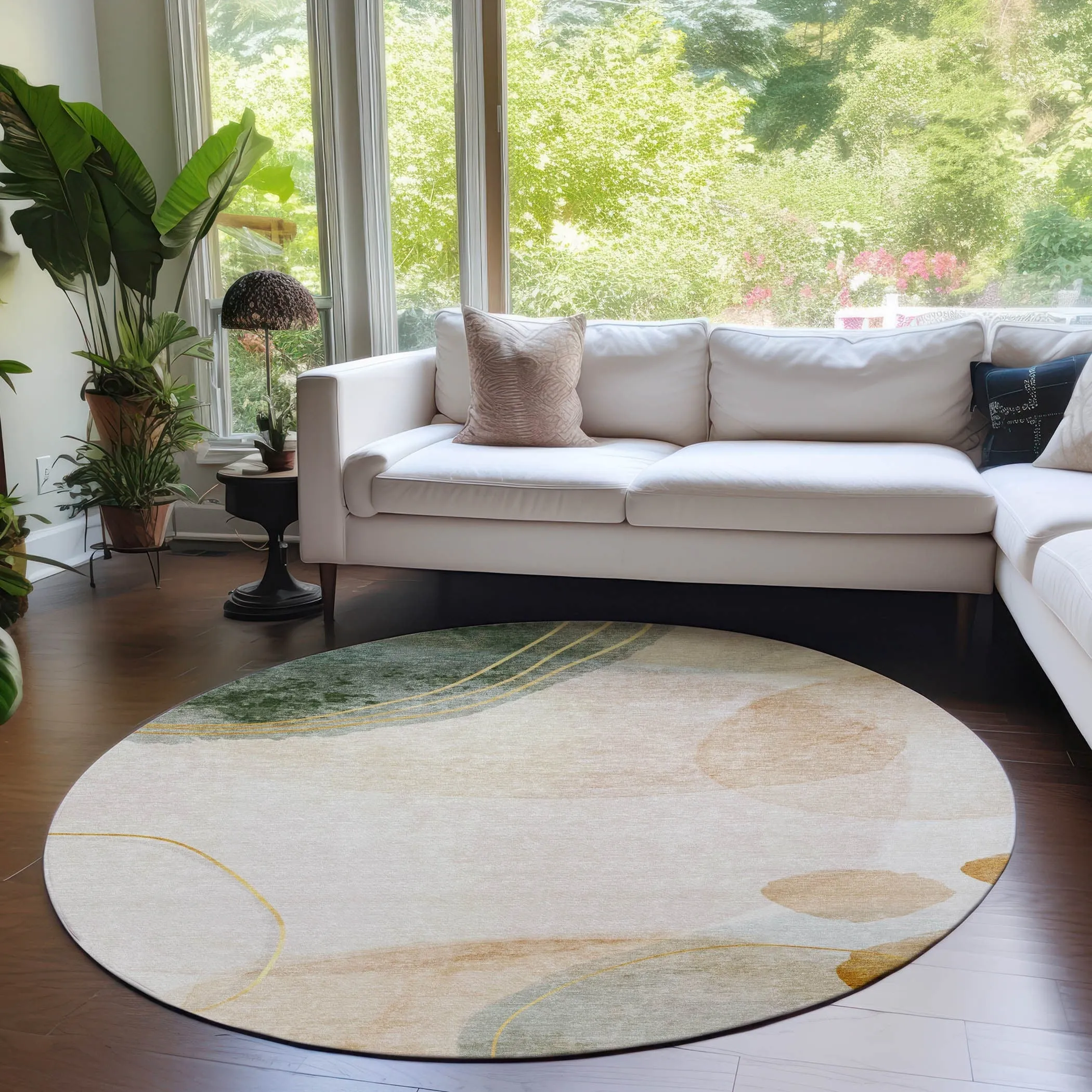 Machine Washable Indoor/ Outdoor Modern Chantille Rug