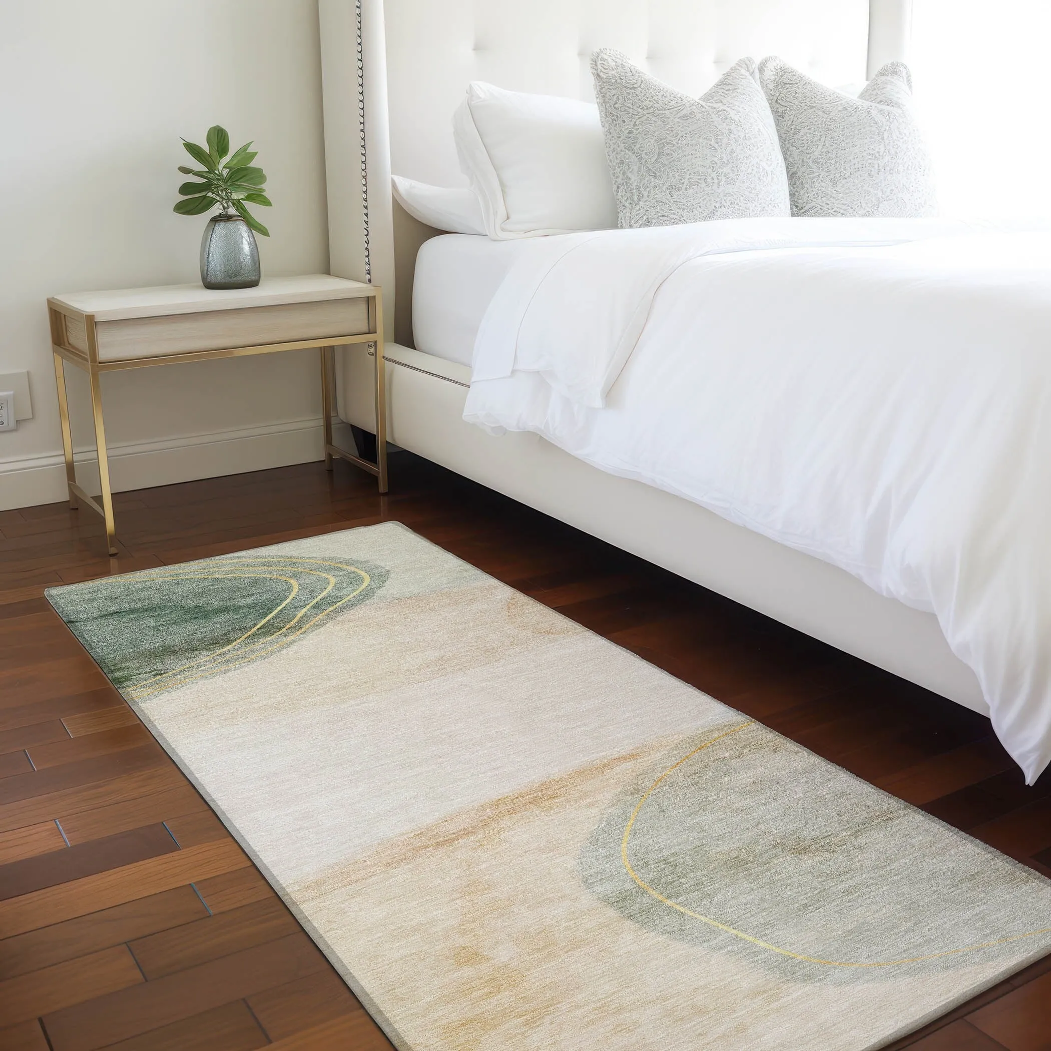 Machine Washable Indoor/ Outdoor Modern Chantille Rug