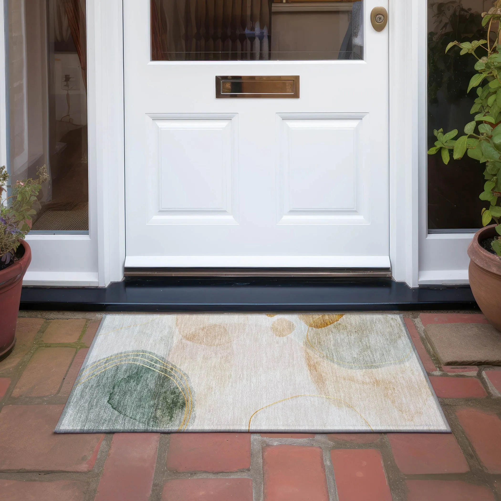 Machine Washable Indoor/ Outdoor Modern Chantille Rug
