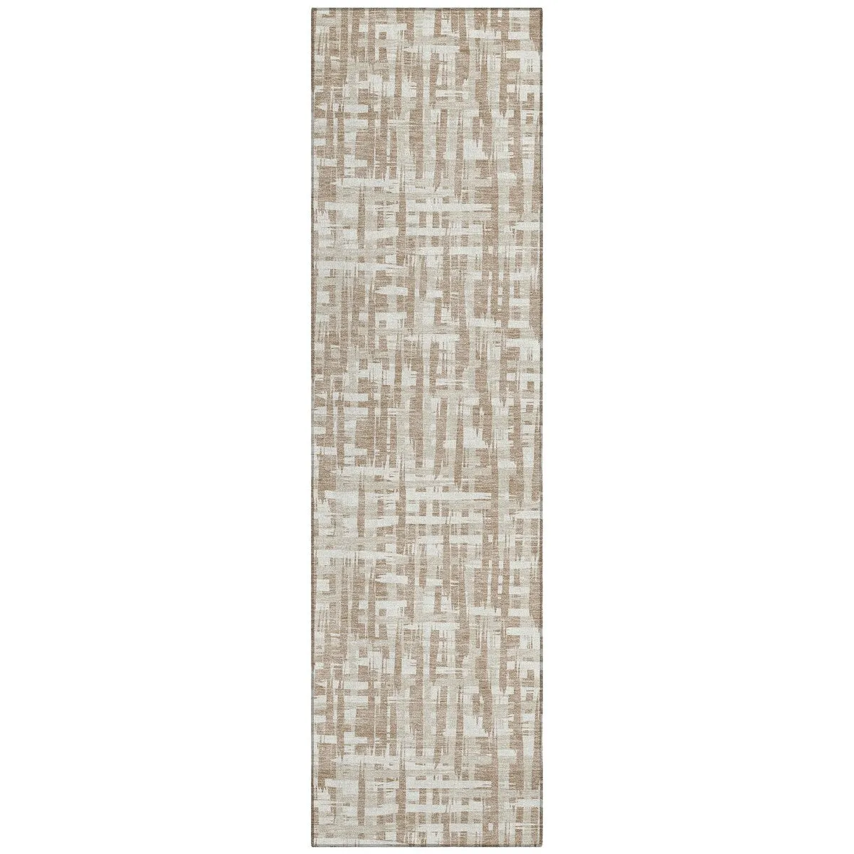 Machine Washable Indoor/ Outdoor Modern Crosshatch Chantille Rug
