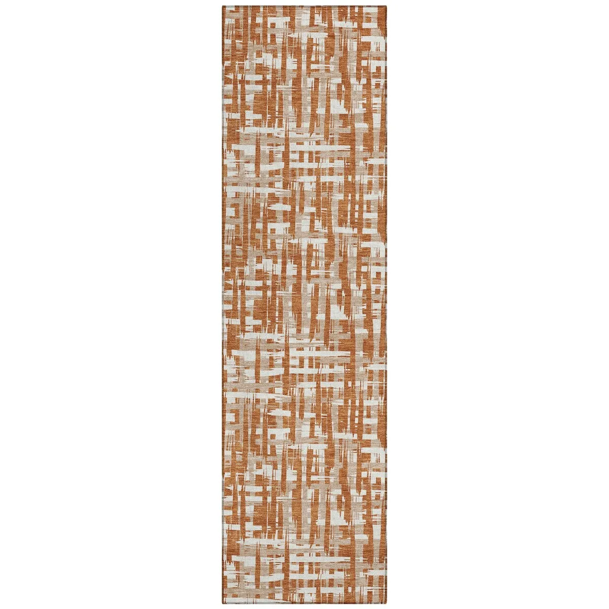 Machine Washable Indoor/ Outdoor Modern Crosshatch Chantille Rug