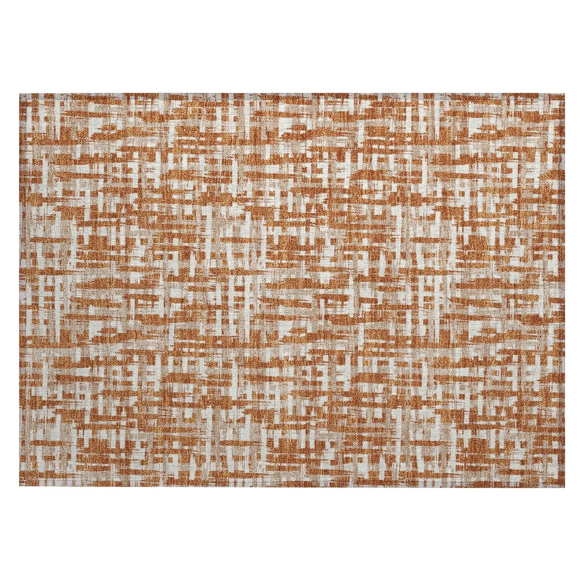 Machine Washable Indoor/ Outdoor Modern Crosshatch Chantille Rug