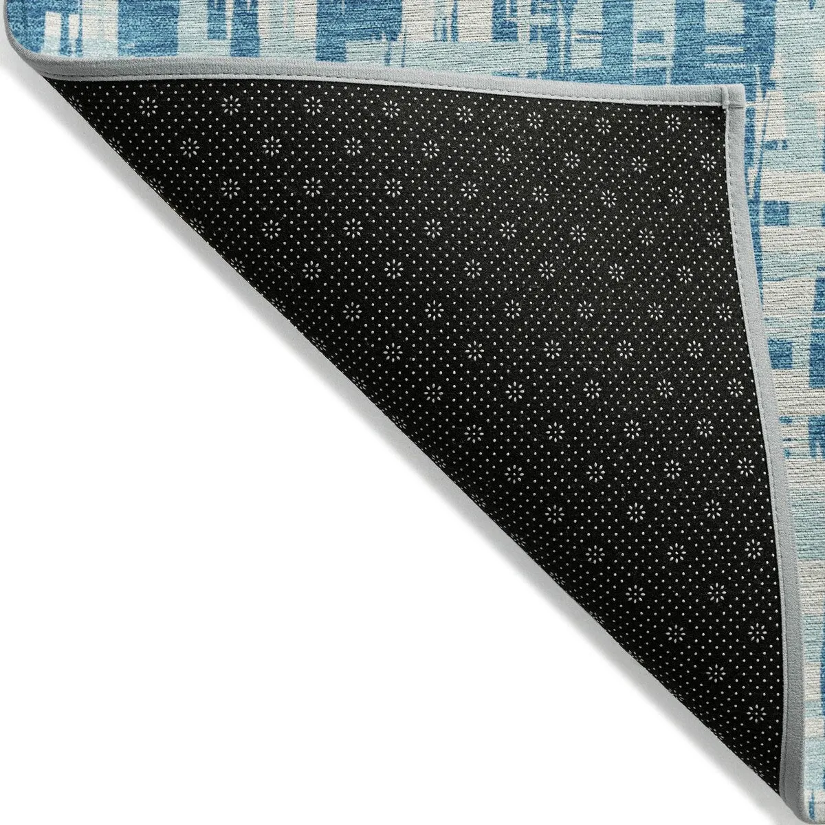 Machine Washable Indoor/ Outdoor Modern Crosshatch Chantille Rug