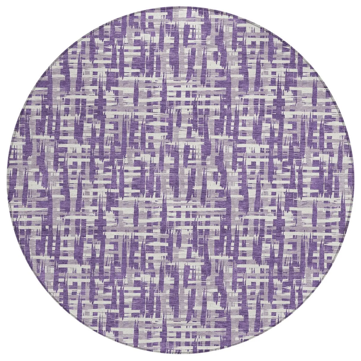 Machine Washable Indoor/ Outdoor Modern Crosshatch Chantille Rug