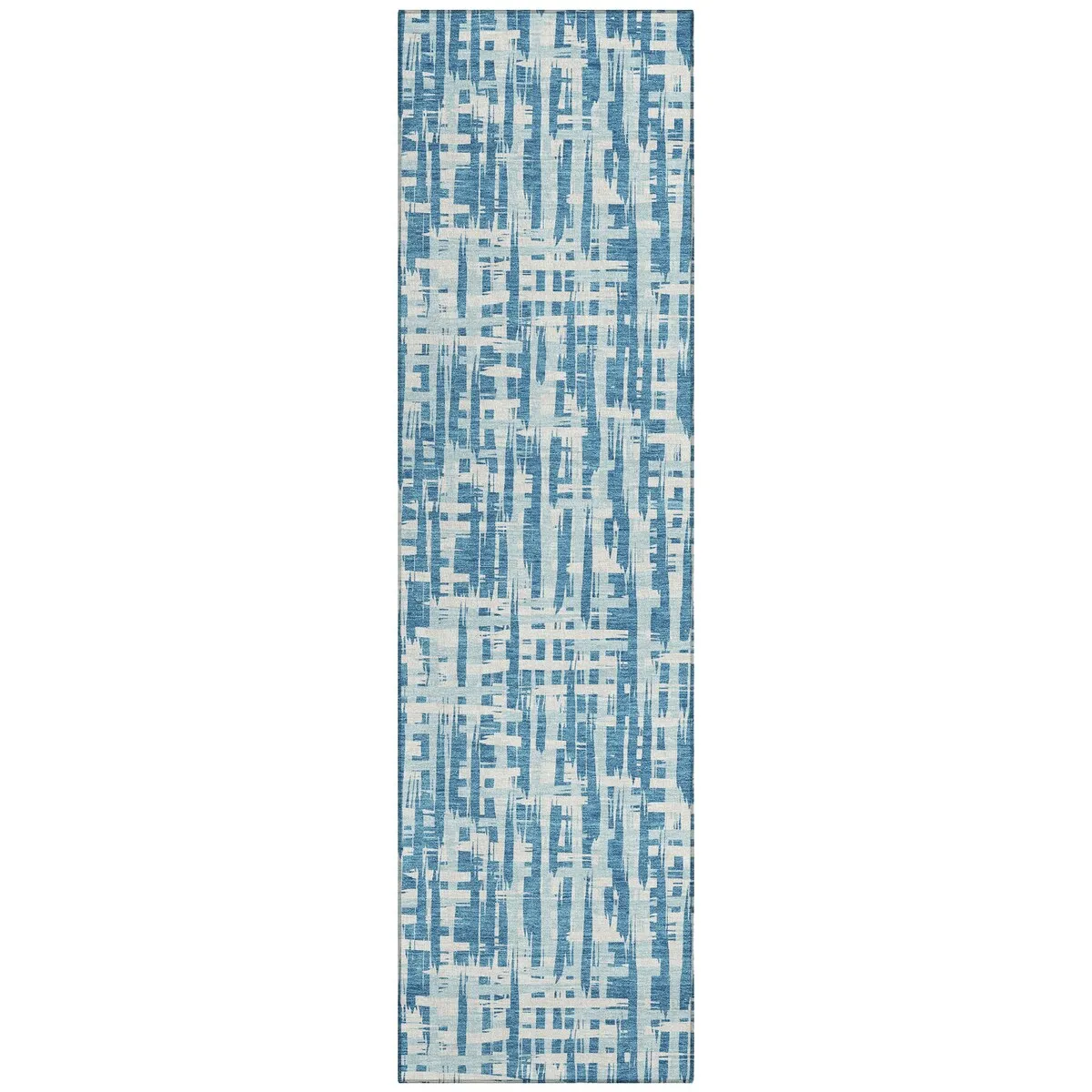 Machine Washable Indoor/ Outdoor Modern Crosshatch Chantille Rug