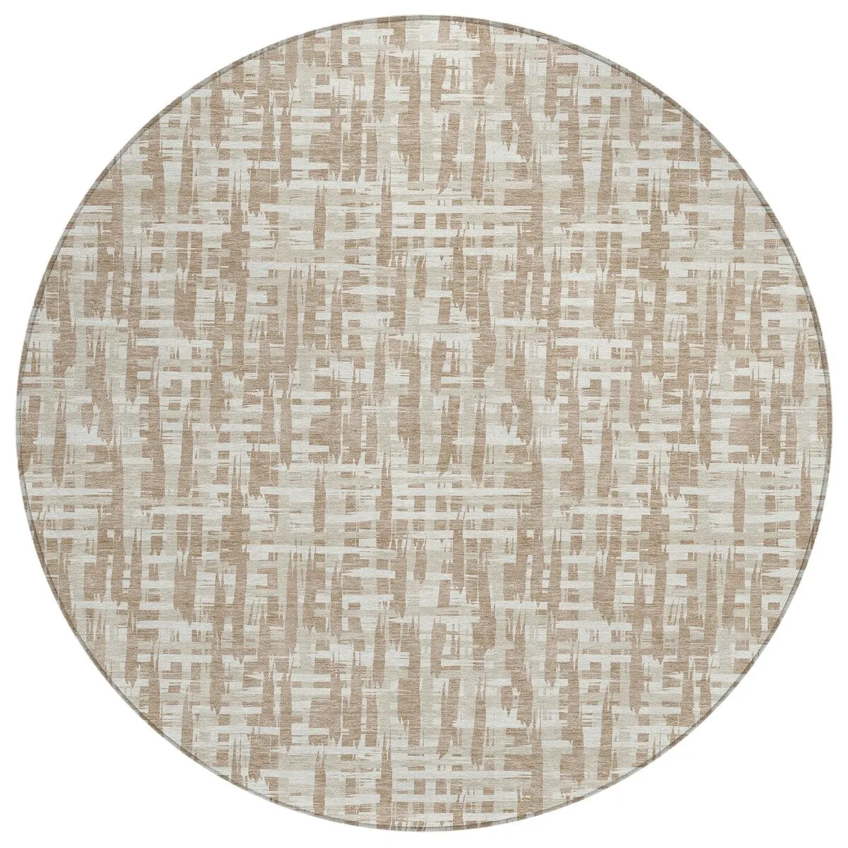 Machine Washable Indoor/ Outdoor Modern Crosshatch Chantille Rug