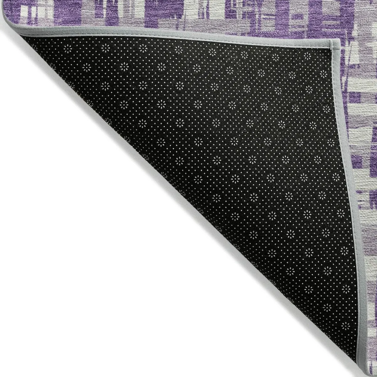 Machine Washable Indoor/ Outdoor Modern Crosshatch Chantille Rug