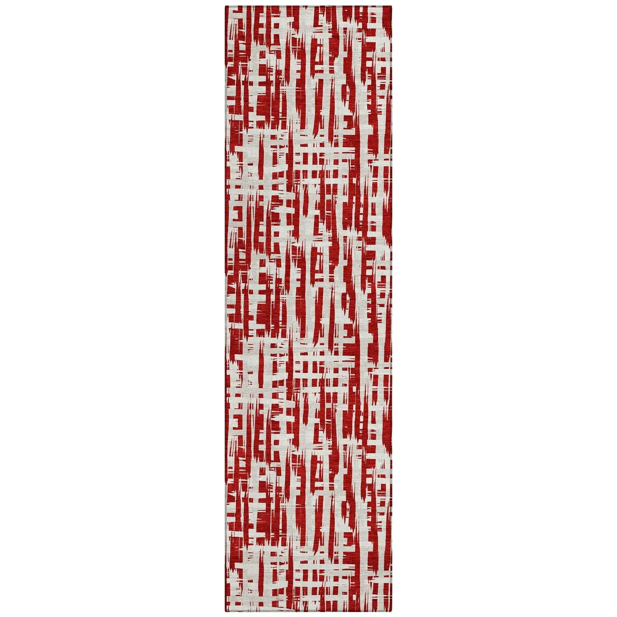 Machine Washable Indoor/ Outdoor Modern Crosshatch Chantille Rug