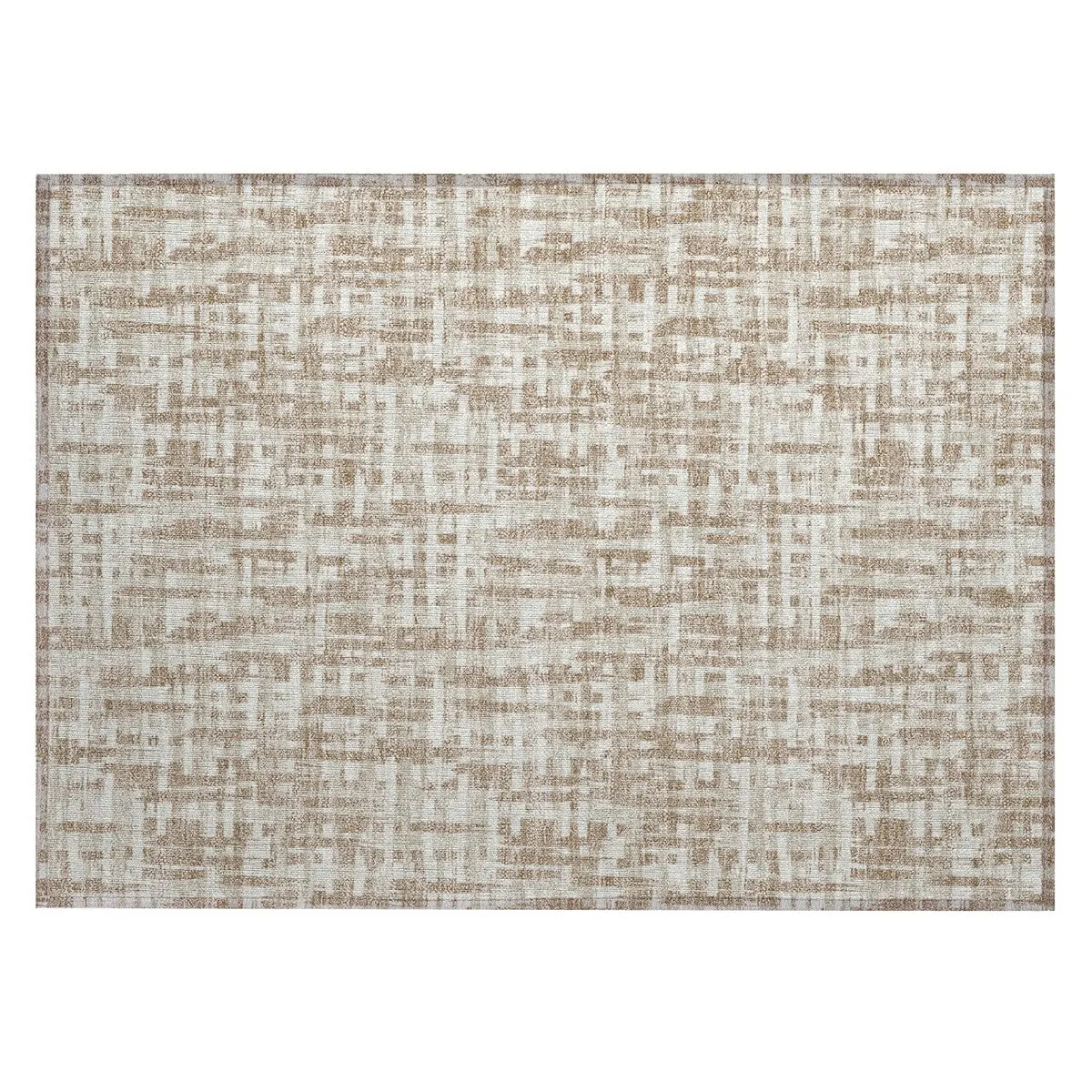 Machine Washable Indoor/ Outdoor Modern Crosshatch Chantille Rug