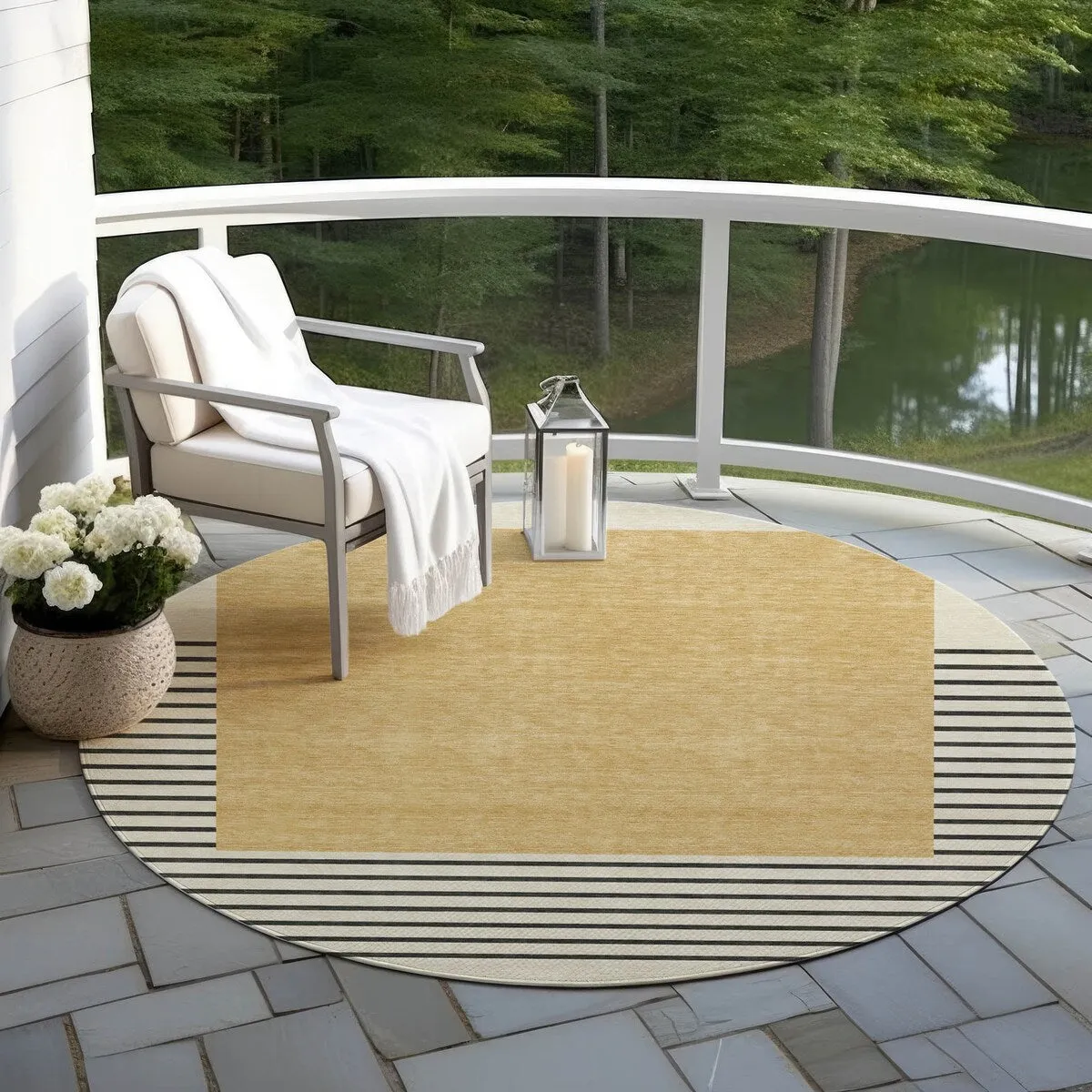 Machine Washable Indoor/ Outdoor Modern Deco Chantille Rug