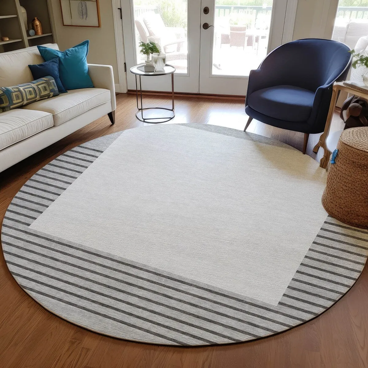 Machine Washable Indoor/ Outdoor Modern Deco Chantille Rug