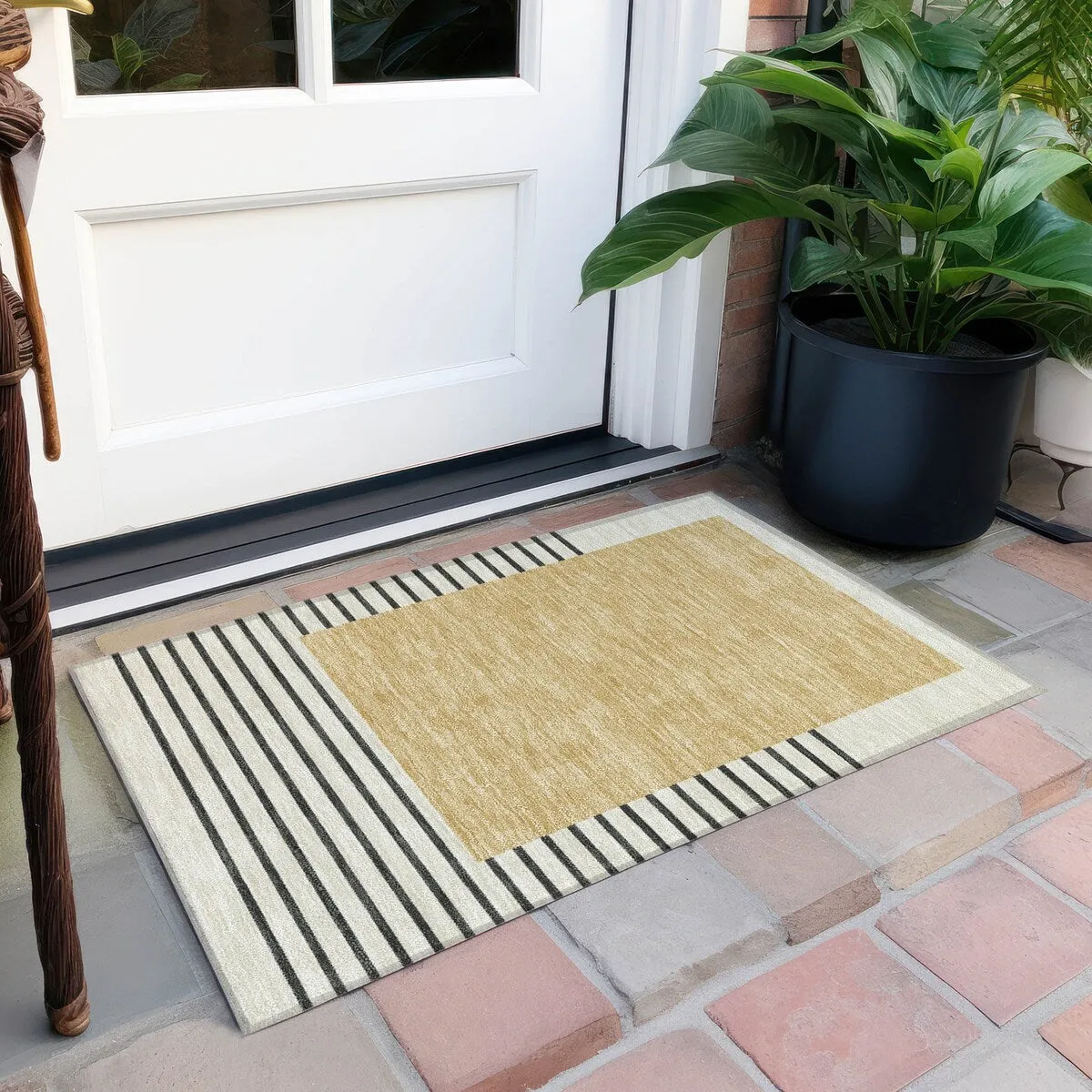 Machine Washable Indoor/ Outdoor Modern Deco Chantille Rug