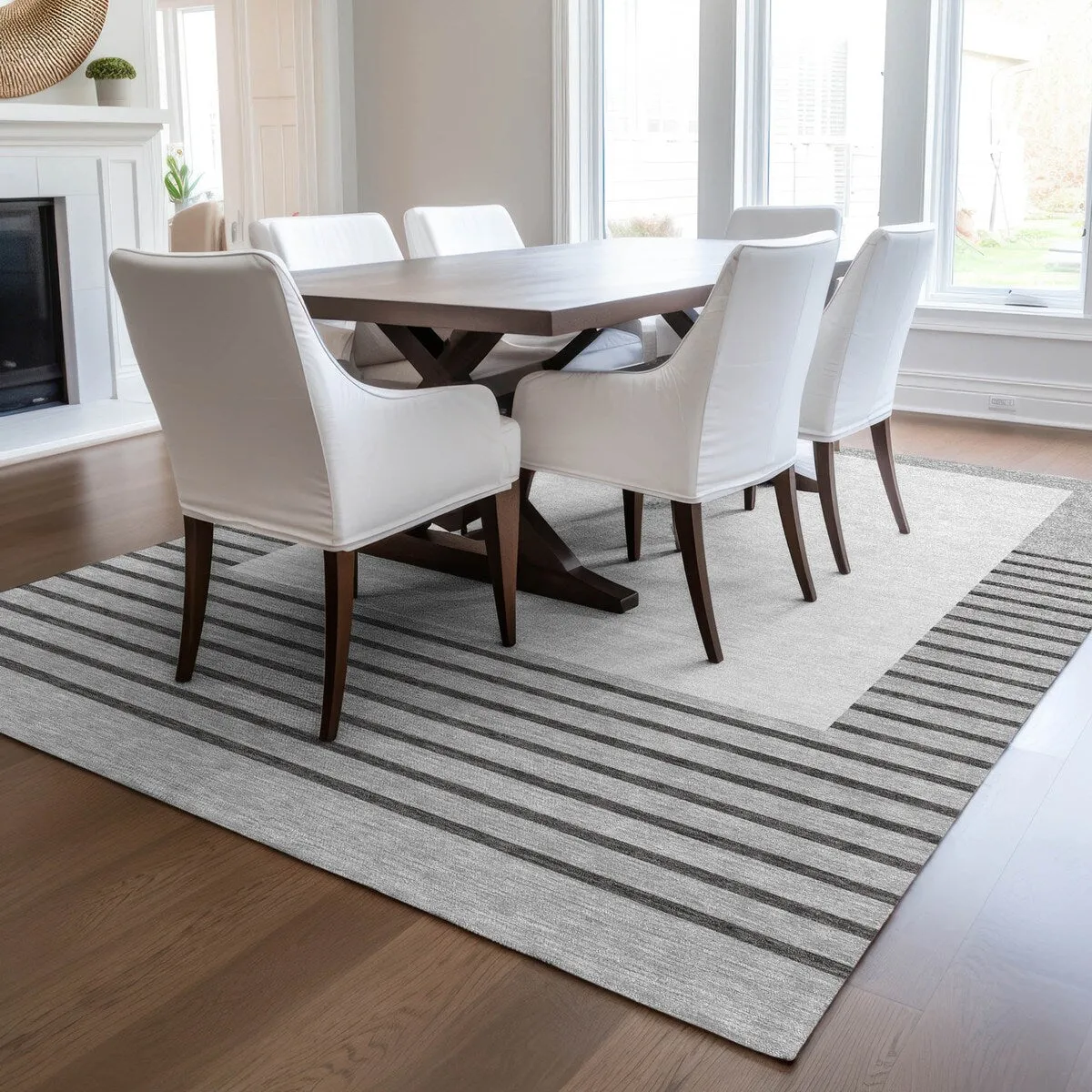 Machine Washable Indoor/ Outdoor Modern Deco Chantille Rug