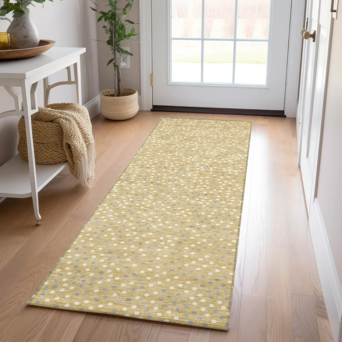 Machine Washable Indoor/ Outdoor Modern Dotty Chantille Rug