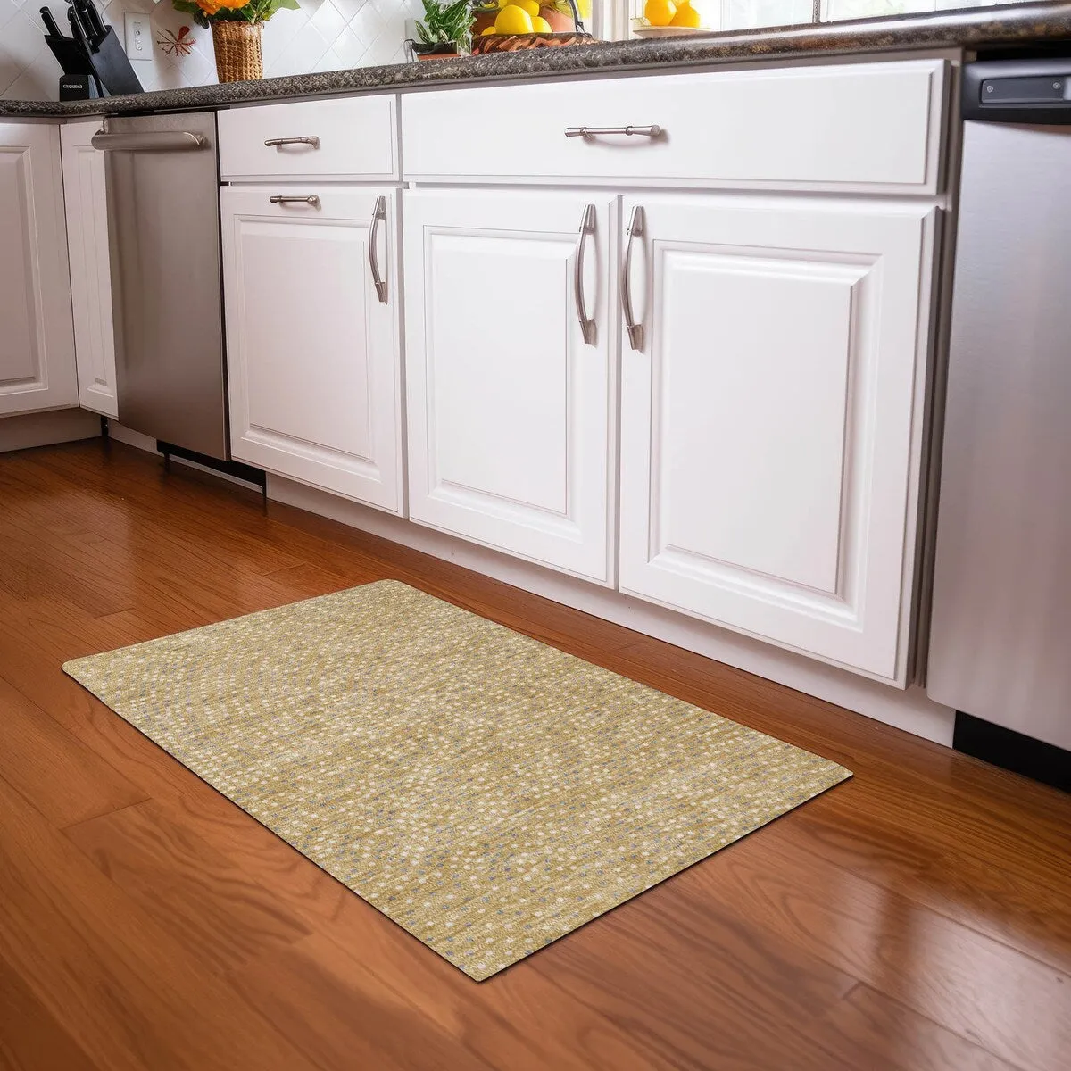 Machine Washable Indoor/ Outdoor Modern Dotty Chantille Rug