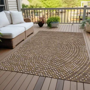 Machine Washable Indoor/ Outdoor Modern Dotty Chantille Rug